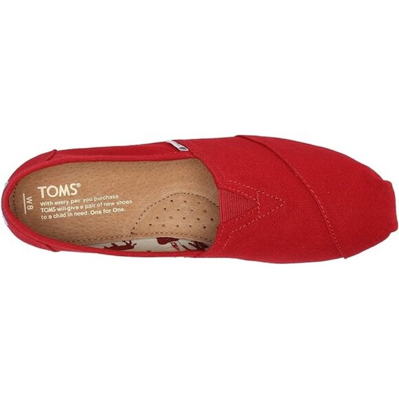 Toms Womens Classic Red Canvas Slip-On Shoes Size 5 Casual Footwear - Picture 3 of 10